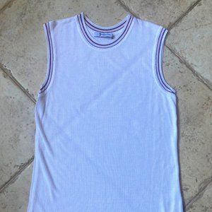T by Alexander Wang Size S Off White Soft Rayon Ecosil Baby Rib Cropped Tank